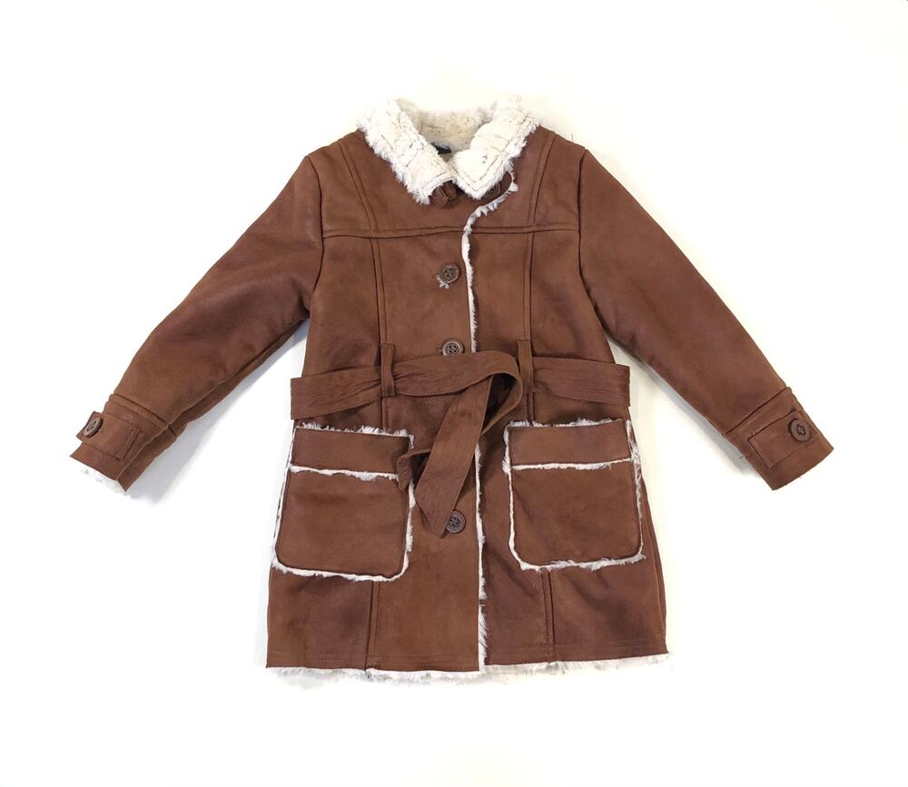 ZARA FAUX LEATHER/FUR WINTER COAT SIZE 4/5